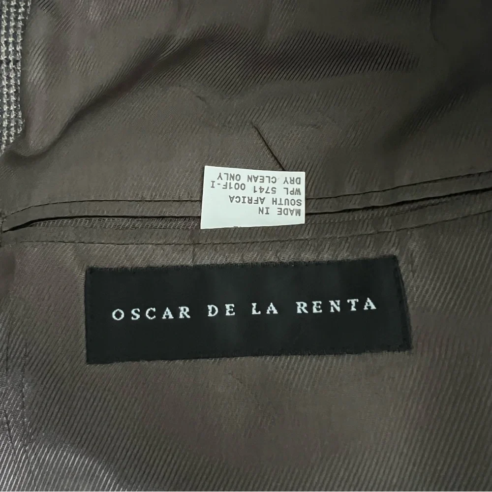 Oscar De La Renta Blazer Mens 44R Brown LambsWool Cashmere Sport Coat Jacket